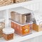 mDesign Slim Plastic Kitchen Food Storage Bin, Lid/Handles, 8 Pack